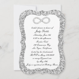 Convite Chá de panela Infinito de Diamante de Lata de Silv