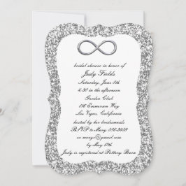 Convite Chá de panela Infinito Silver Glitter Silver