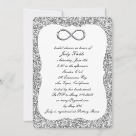 Convite Chá de panela Infinito Silver Glitter Silver