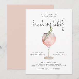 Convite Chá de panela Inglês Elegante Brunch e Bubble