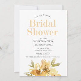 Convite Chá de panela Inverso Amarelo Elegante