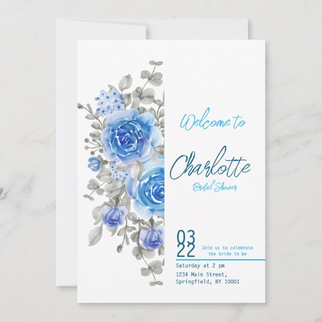 Convite Chá de panela Inverso De Aquarela Pintada À Mão (Frente)