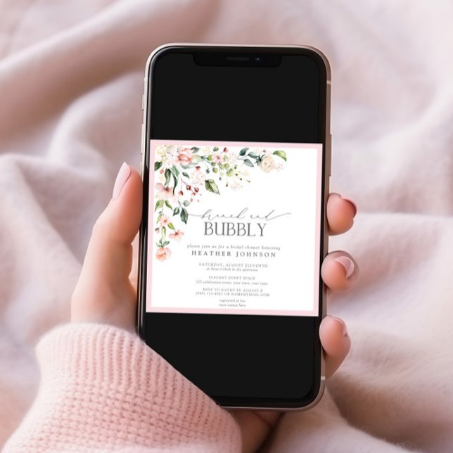 Convite Chá de panela Inverso Floral Elegante Brunch e Bub (Criador carregado)