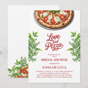 Convite Chá de panela Italiano de Amor e Pizza