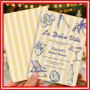 Convite Chá de panela italiano de Dolce Vita Lemons