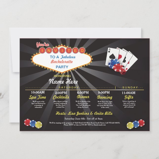 Convite Chá de panela Itinerário Las Vegas LV (Frente)