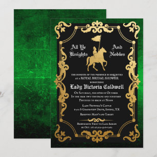 Convite Chá de panela Jousting do cavaleiro medieval