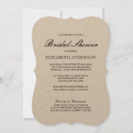 Convite Chá de panela Kraft com Tipografia Elegante Simple