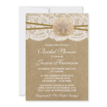 Chá de panela Kraft, Lace & Sand Dollar Beach