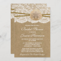 Chá de panela Kraft, Lace & Sand Dollar Beach