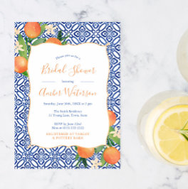 Convite Chá de panela - Laranjas de Citros Doce Azul Cláss