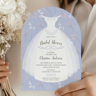 Convite Chá de panela lavanda Floral Elegance Brito Gown
