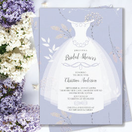 Convite Chá de panela lavanda Floral Elegance Brito Gown