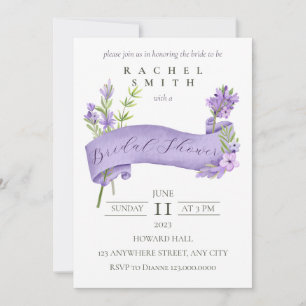 Convite Chá de panela Lavendar Elegante