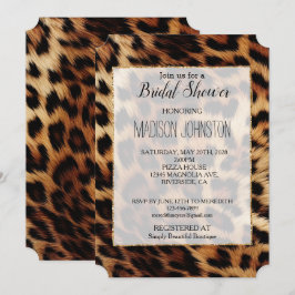 Convite Chá de panela Leopardo Chic Brown Cream
