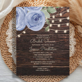 Convite Chá de panela Leve de Corda Floral Azul Rústica Ma