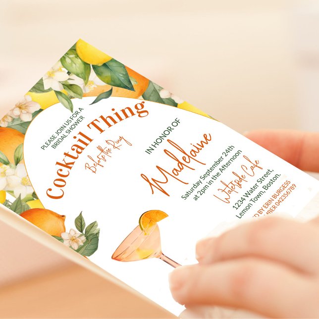 Convite Chá de panela Limão Laranja Citrus Coquetel (Criador carregado)