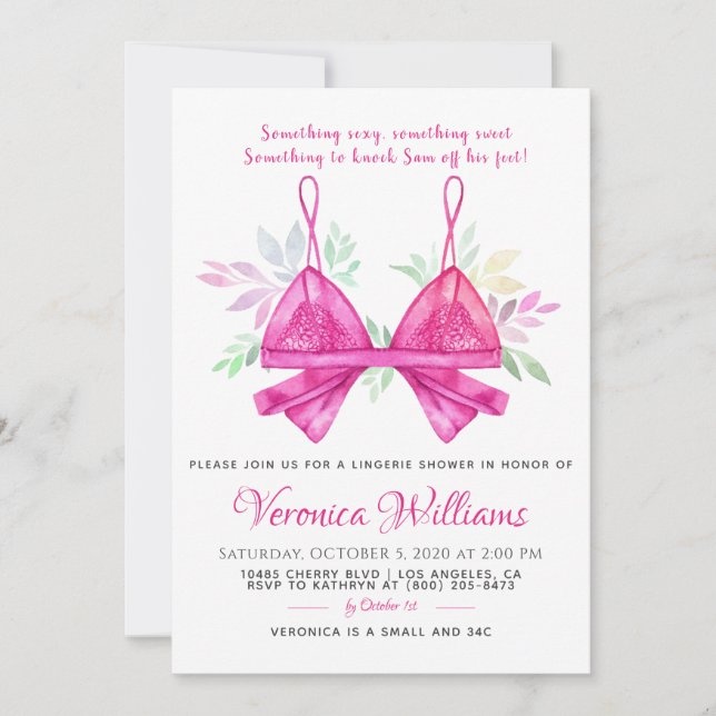 Convite Chá de panela lingerie (Frente)