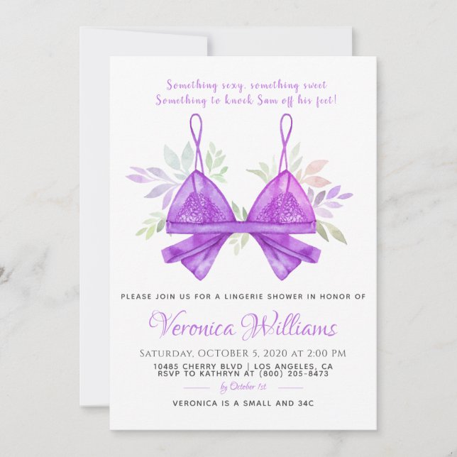 Convite Chá de panela lingerie (Frente)