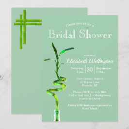 Convite Chá de panela Lucky Bamboo Pastel Verde