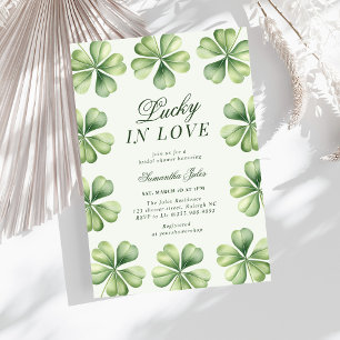 Convite Chá de Panela Lucky in Love Trevo Verde