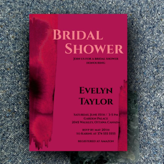 Convite Chá de panela Magenta Viva Moderno e Mínimo (Criador carregado)