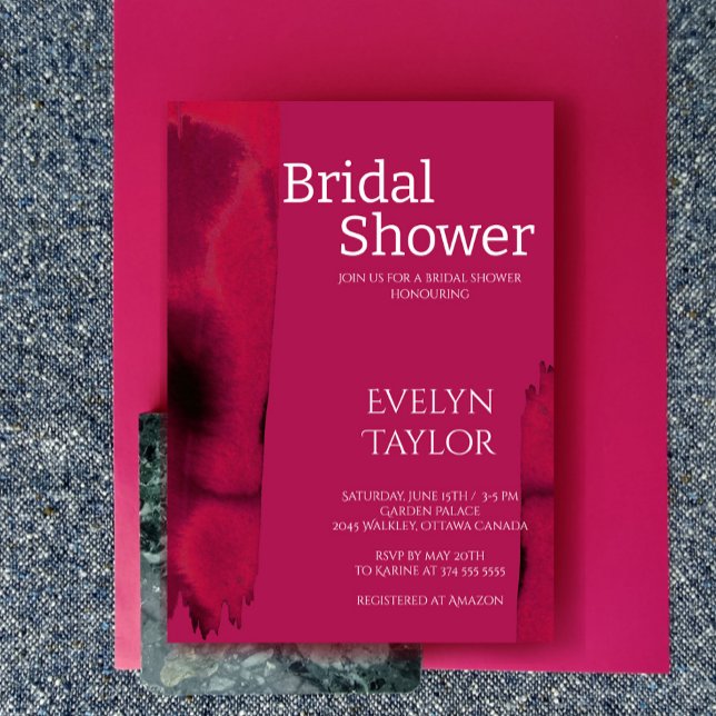 Convite Chá de panela Magenta Viva Moderno e Mínimo (Criador carregado)