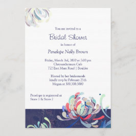 Convite Chá de panela Marinho de Jardim Chrysanthemum