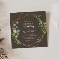 Chá de panela Marrom Dourado Geométrico Brunch