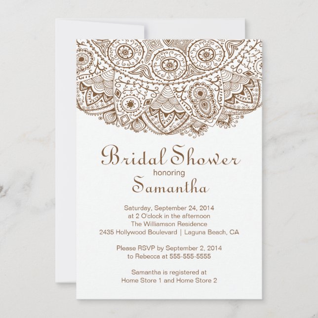 Convite Chá de panela Marrom Elegante (Frente)