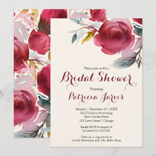 Convite Chá de panela Marsala Chic Boho Floral