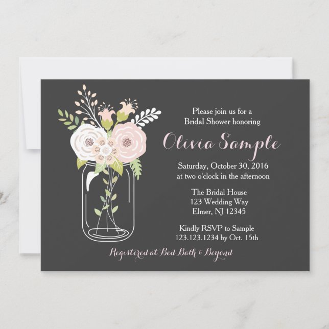 Convite Chá de panela Mason Jar (Frente)