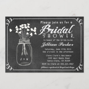 Convite Chá de panela Mason Jar Chalkboard