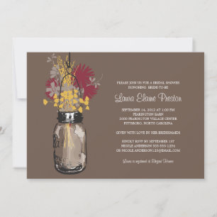Convite Chá de panela Mason Jar e Wildflower