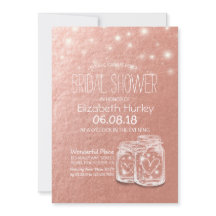 Chá de panela Mason Jars String Luzes Rosa Dourado