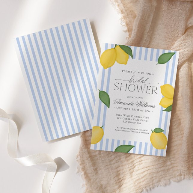 Convite Chá de panela mediterrânico italiano de limão em e (Criador carregado)