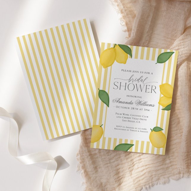 Convite Chá de panela mediterrânico italiano de limão em e (Criador carregado)