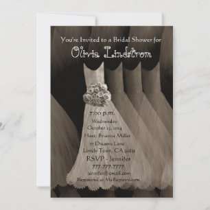 Convite Chá de panela Metálico de Vestidos de Bridesmaid