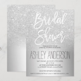 Convite Chá de panela metálico ombre de brilho