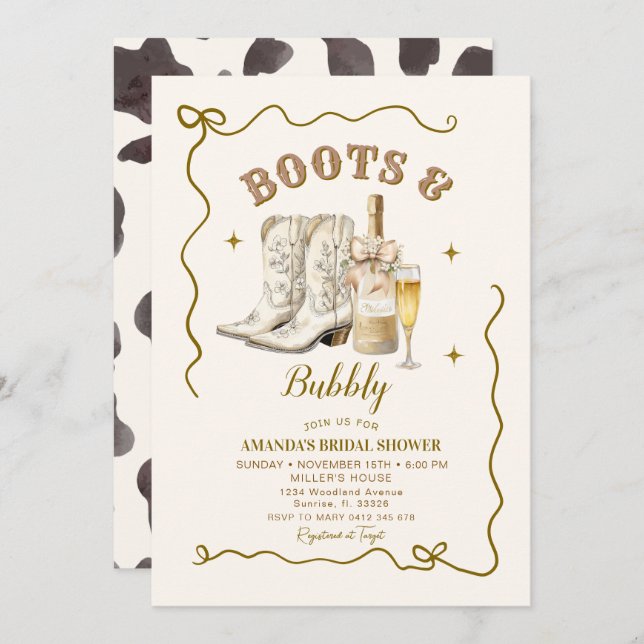 Convite Chá de panela mexicano de marfim (Frente/Verso)