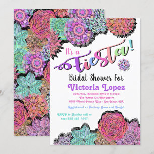 Convite Chá de panela mexicano Fiesta Floral Mandala