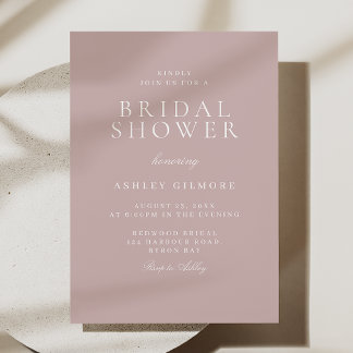 Convite Chá de panela Mínimo Moderno Blush e Dusty Pink