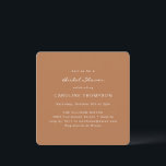 Convite Chá de panela Mínimo Moderno Terracotta<br><div class="desc">Convite à Praça Chá de panela Minimalista Moderna em Boho Terracotta Brown</div>