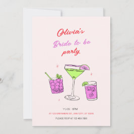 Convite Chá de panela Mínimo Rosa Para Festa