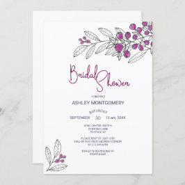 Convite Chá de panela Mínimo Roxo Deixa Berries