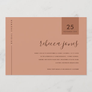 CONVITE CHÁ DE PANELA MÍNIMO RUST TERRACOTTA TYPOGRAPHY