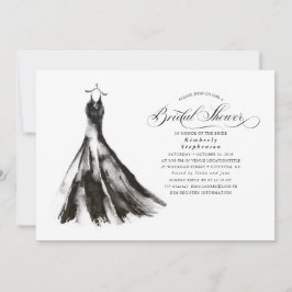 Convite Chá de panela Místico Moderno de Vestido Preto