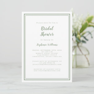 Convite Chá de panela Moderno Casamento Elegante Sage Gree