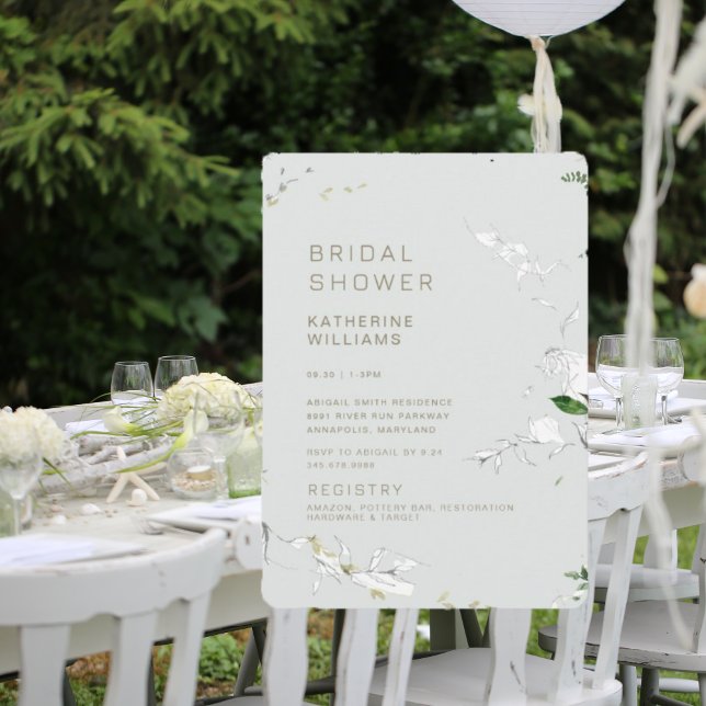 Convite Chá de panela Moderno da Dreamage Foliage Light Sa (Criador carregado)