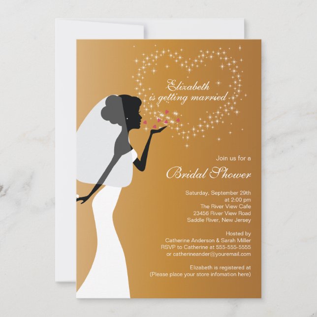 Convite Chá de panela moderno de Beijo (Frente)